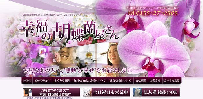 胡蝶蘭の通販サイト 幸福な胡蝶蘭屋さん